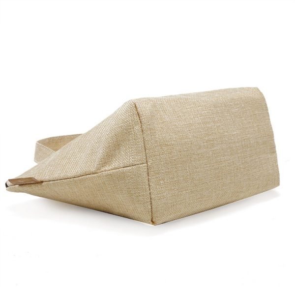 Cute Printed Jute Food Lunch Shopping Cooler Bag - Image 5