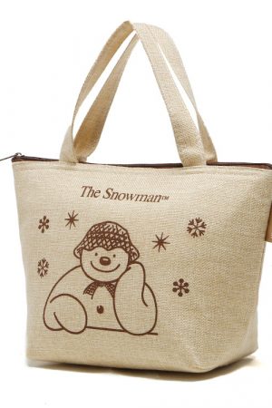 Cute Printed Jute Food Lunch Shopping Cooler Bag