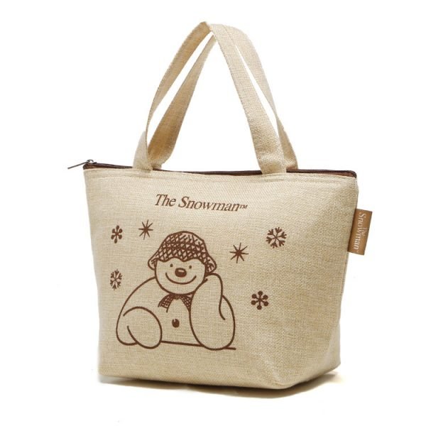 Cute Printed Jute Food Lunch Shopping Cooler Bag