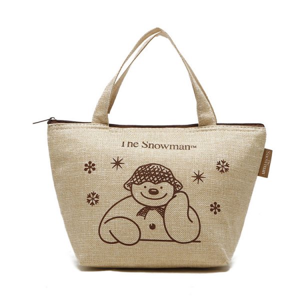 Cute Printed Jute Food Lunch Shopping Cooler Bag - Image 8