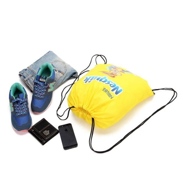 Waterproof Wholesale Cotton Canvas Drawstring Sport Gym Backpack Bag - Image 3