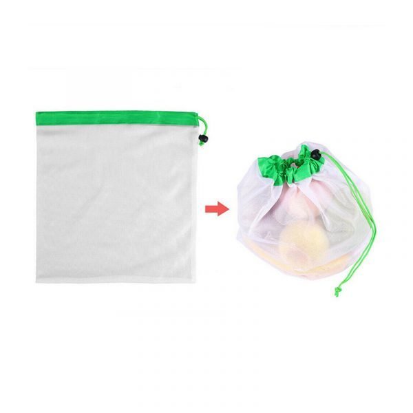 Eco Friendly Reusable Drawstring Cotton Mesh Produce Bag for vegetable - Image 5