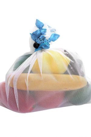 Eco Friendly Reusable Drawstring Cotton Mesh Produce Bag for vegetable