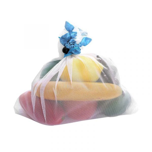 Eco Friendly Reusable Drawstring Cotton Mesh Produce Bag for vegetable