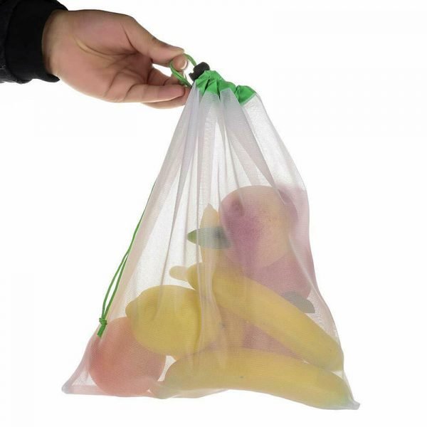 Eco Friendly Reusable Drawstring Cotton Mesh Produce Bag for vegetable - Image 6