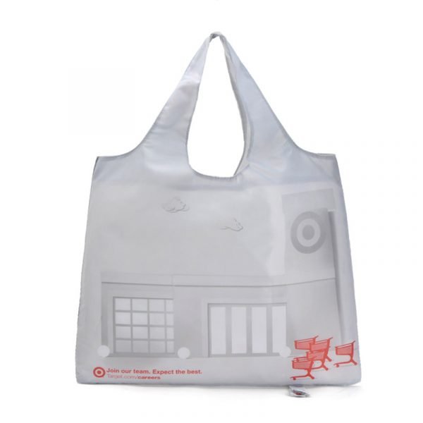 Luxury custom logo Printed Polyester Reusable Bags Foldable Shopping Bag - Image 6