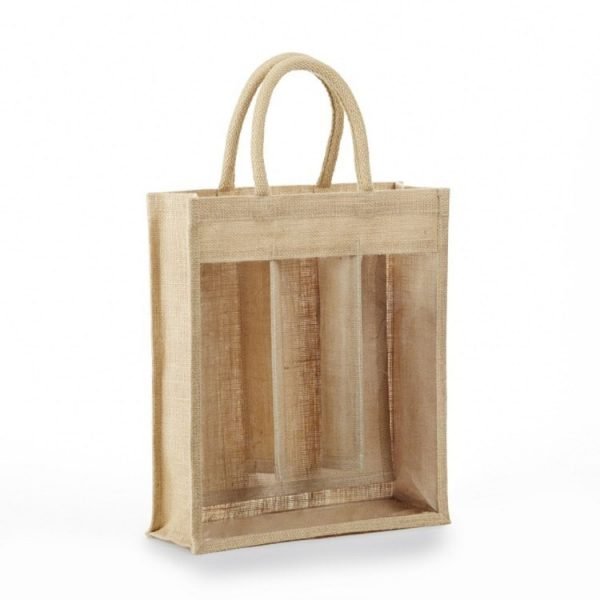 Wholesale reusable jute burlap wine tote gift bag - Image 8