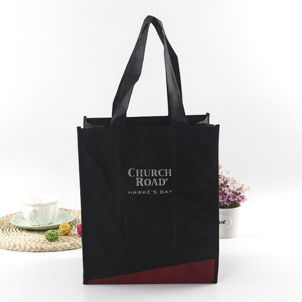 Custom PP 6 Bottle Non Woven Wine Protector Carrier Bag - Image 6