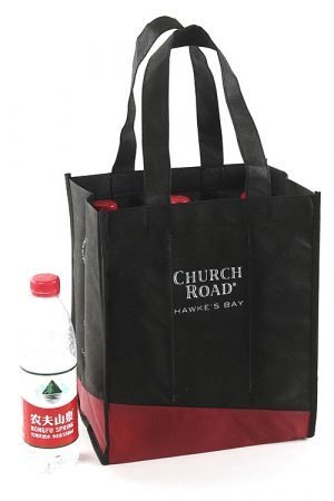 Custom PP 6 Bottle Non Woven Wine Protector Carrier Bag