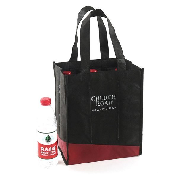 Custom PP 6 Bottle Non Woven Wine Protector Carrier Bag
