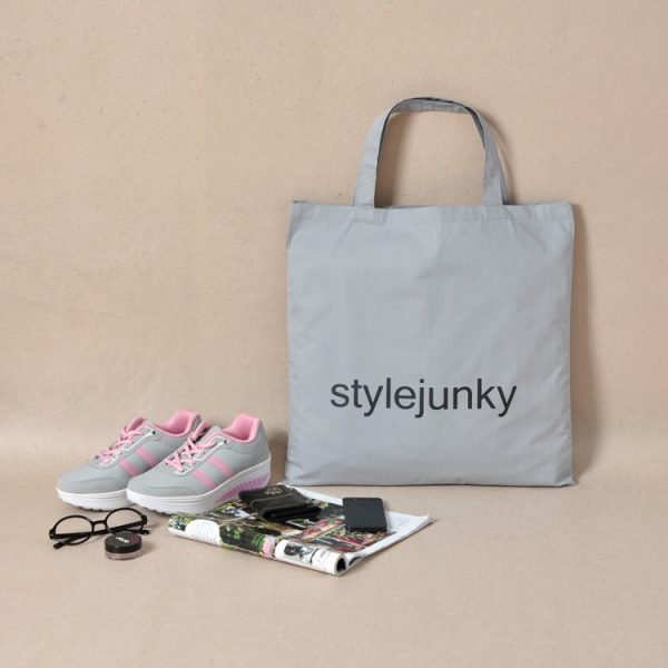 Natural Organic Standard Size Reusable Cotton Shopping Tote Bags Printed - Image 2