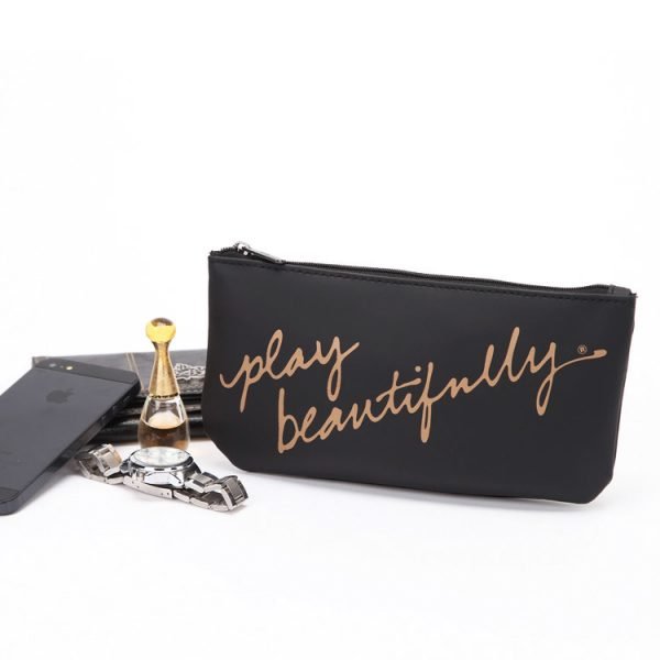 Wholesale Luxury Pu printed Custom Leather Travel Cosmetic Bag - Image 4