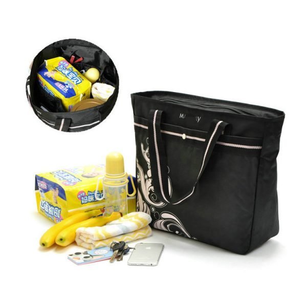 Customized logo Waterproof Nylon Tote Bag With Zipper Canvas Beach Bags For Women - Image 3