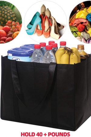 Large Heavy Duty Eco Friendly Reusable Foldable Grocery Shopping Box Bag with Reinforced Board
