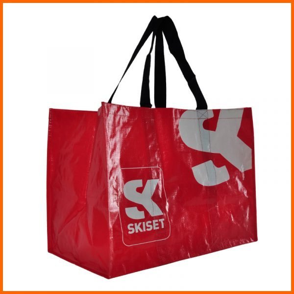 Customized Reinforced Long Handle Eco-friendly Recycable PP Woven Laminated Shopping Bag