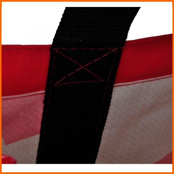 Customized Reinforced Long Handle Eco-friendly Recycable PP Woven Laminated Shopping Bag - Image 4