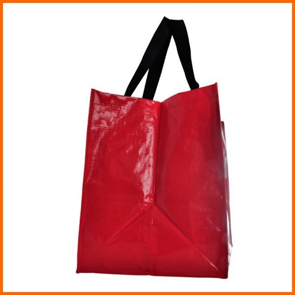 Customized Reinforced Long Handle Eco-friendly Recycable PP Woven Laminated Shopping Bag - Image 2