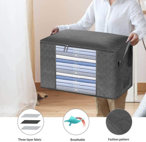 Large Capacity Foldable Clothes Storage Organizer Bag With Clear Window - Image 4