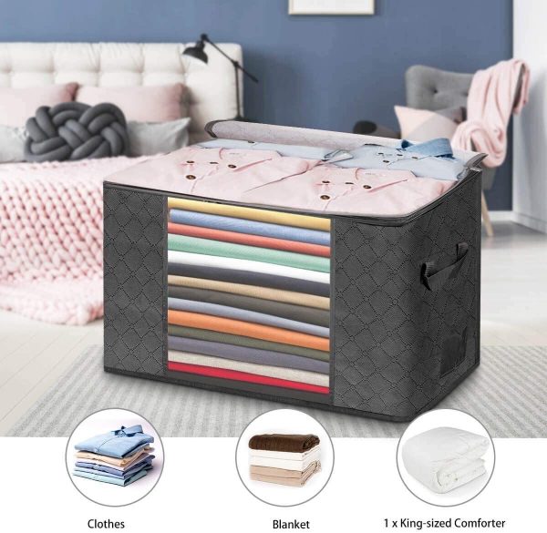 Large Capacity Foldable Clothes Storage Organizer Bag With Clear Window - Image 6