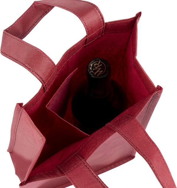 Custom Polyproplene nonn woven Reusable Gift Tow Bottle Wine Tote Bags For Wedding Or Birthday - Image 5