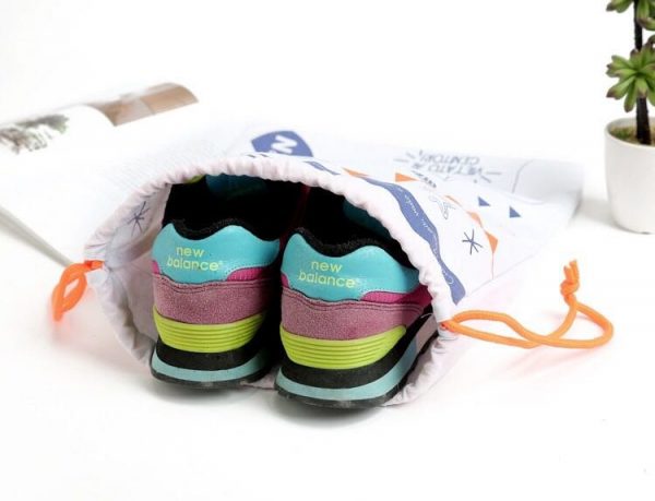 Customized Cotton Drawstring Dust Organizer Travel Shoes Bags - Image 6