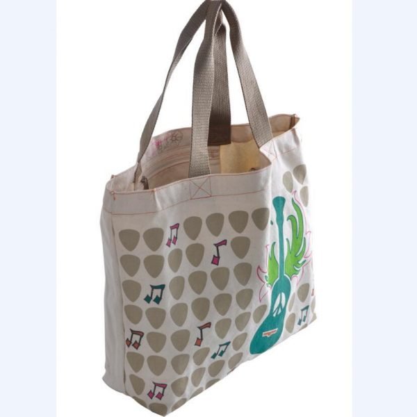 Custom Printed Organic Cotton Canvas Casual Tote Handags With Cotton Webbing Handle - Image 6