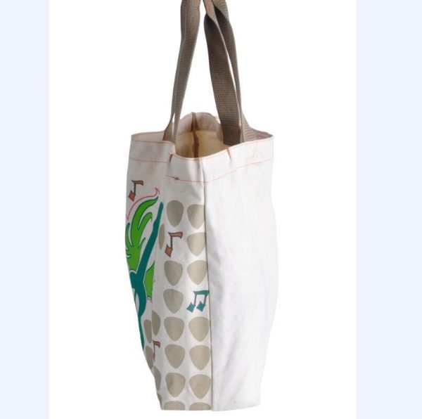 Custom Printed Organic Cotton Canvas Casual Tote Handags With Cotton Webbing Handle - Image 5