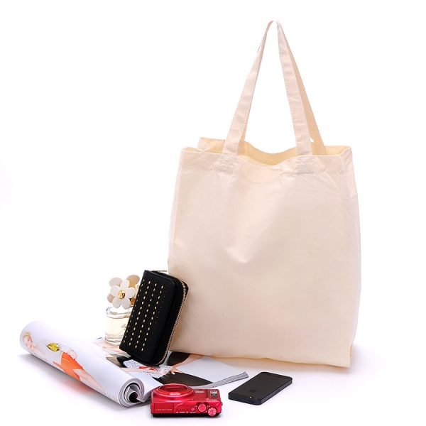 Wholesale Eco-frienly White Standard Size Reusable Blank Plain Cotton Tote Bags - Image 7
