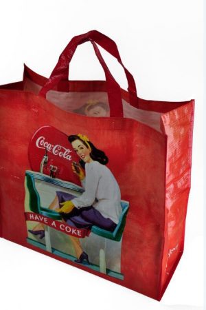 Custom Gravue Print Lamination Polypropylene Woven Promotion Shopper Gift Bags With Bottle Holder