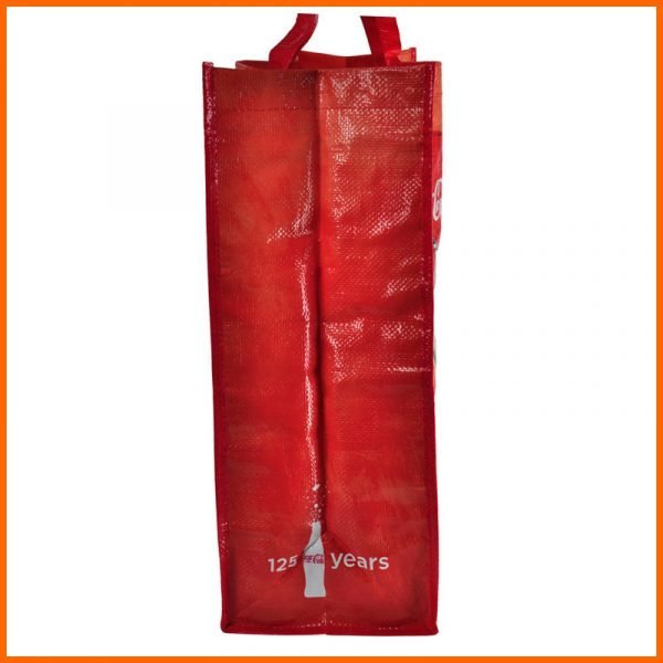 Custom Gravue Print Lamination Polypropylene Woven Promotion Shopper Gift Bags With Bottle Holder - Image 5