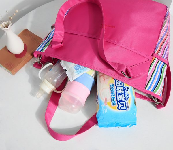 Custom Multi-function Waterproof Polyester 210D Mammy Diaper Baby Bags With Nappy Changing Pad - Image 8