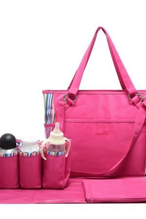 Custom Multi-function Waterproof Polyester 210D Mammy Diaper Baby Bags With Nappy Changing Pad