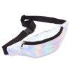 Custom Women Fanny PU Leather Holographic Laser Print Waterproof Crossbody Waist Sport Belt Bags