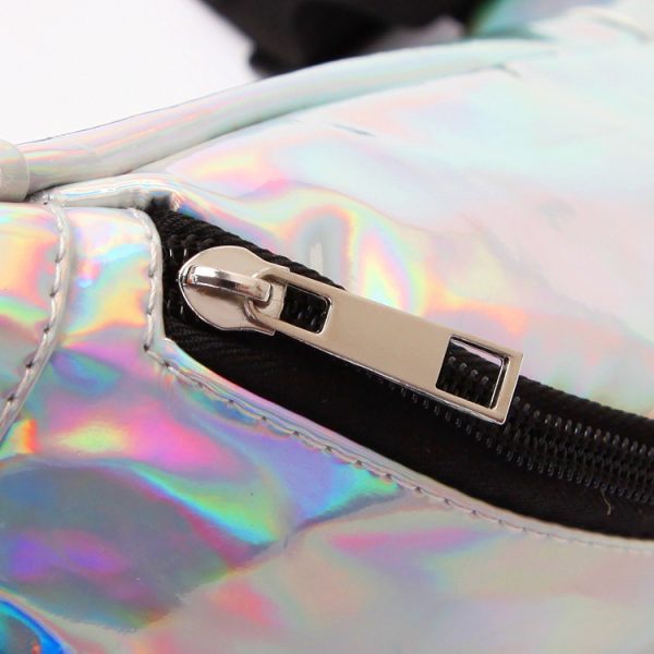 Custom Women Fanny PU Leather Holographic Laser Print Waterproof Crossbody Waist Sport Belt Bags - Image 5