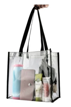 Ladies Fashional Transparent Vinyl Waterproof PVC Hand Tote Beach Bags