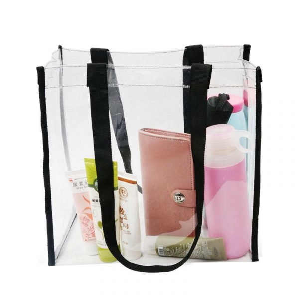 Ladies Fashional Transparent Vinyl Waterproof PVC Hand Tote Beach Bags - Image 4